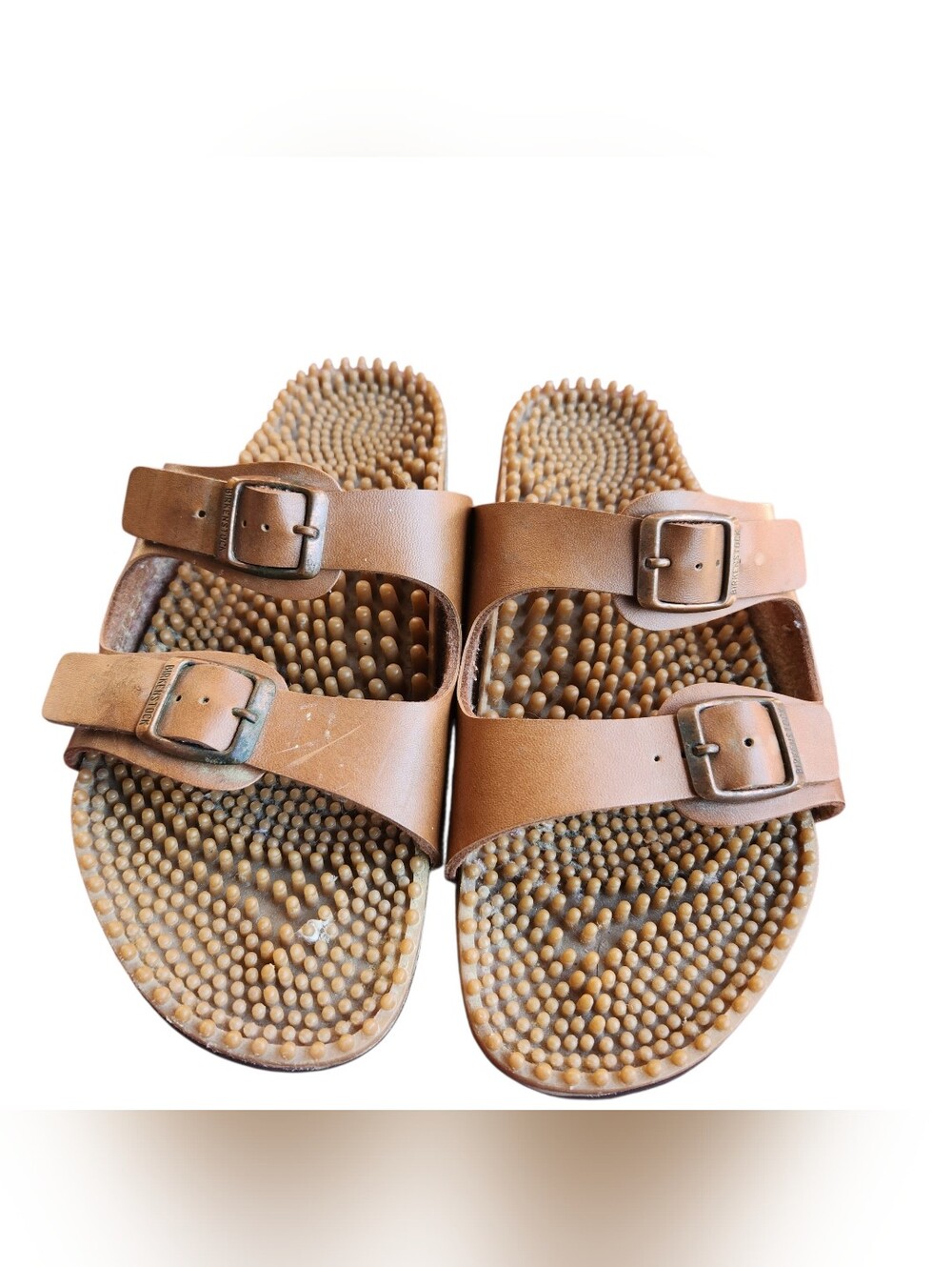 Birkenstock Brown Double Strap Massage Footbed Sandals